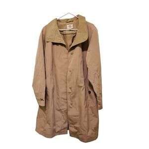 Gallery Woman Tan Beige Trench Coat‎ Full Length Button Up Collar Detail Size 1X